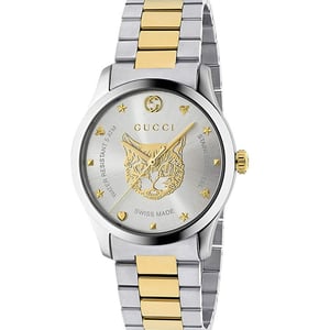 Gucci G-Timeless YA1264074 Unisex Tweekleurig Horloge - Stijlvol en Veelzijdig