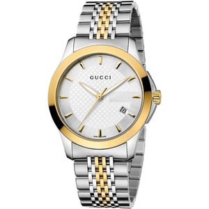 Gucci YA126409 G-Timeless Tweekleurig Herenhorloge - Stijlvolle Elegantie