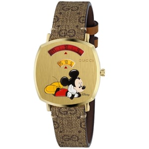 Gucci Disney X Gucci YA157420 Grip Unisex horloge - 35mm Goud Roestvrij Staal