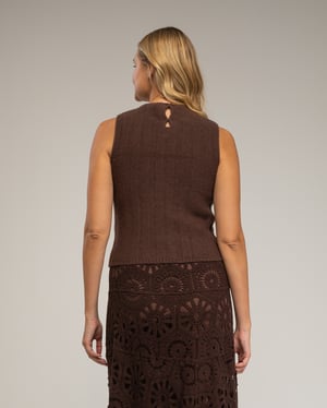 Mouwloze gebreide top
