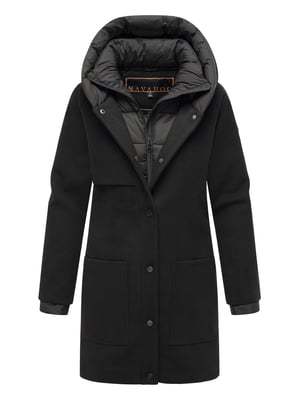 Navahoo Flauschwunder dames wintermantel met afneembare kraag