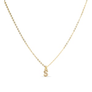 Luxeketting met glanzende zirkonia 18k goud afwerking - Alfabet