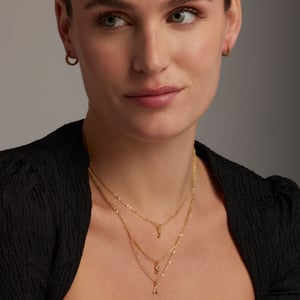 Luxeketting met glanzende zirkonia 18k goud afwerking - Alfabet