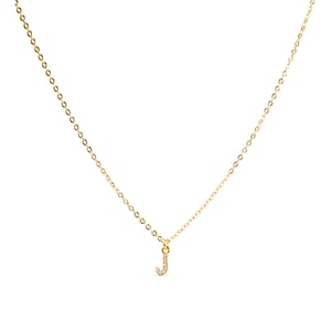 Luxeketting met glanzende zirkonia 18k goud afwerking - Alfabet