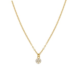 Luxenter collier in 925 sterling zilver en briljant zirkonia afgewerkt in 18k geelgoud - Oris