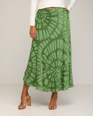 Midi rok van zijde, geometrische print