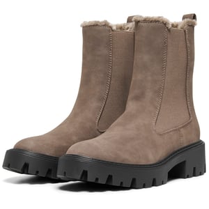 ENKEL BETTY-9 WARM VOERING Polyurethaan Dames Bruin Stone Hak Enkellaarsjes