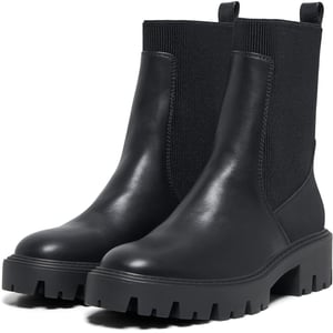 ENKELE BETTY-7 Polyester Blend Dames Zwarte Hakken Enkellaarzen