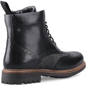 Hunter Loch Brogue Enkellaars Leer Heren Zwarte Enkellaarsjes