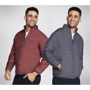 Skechers Performance Go Shield Altitude Reversible Jas Heren Zwarte Pufferjack