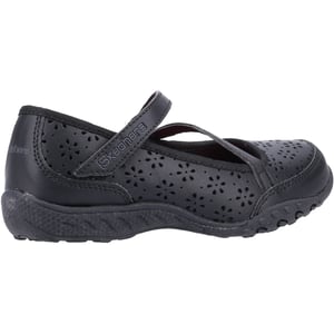 Skechers Breathe Easy Playground Poppies Meisjes Zwart Leren Schoenen
