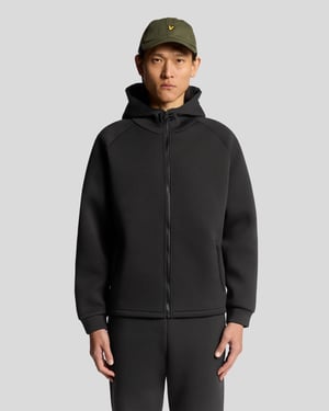 Lyle & Scott neopreen hoodie met volledige ritssluiting - zwart