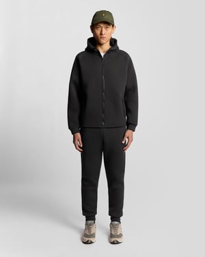 Lyle & Scott neopreen hoodie met volledige ritssluiting - zwart