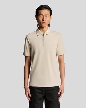 Lyle & Scott Ottoman poloshirt met halve rits - grijs