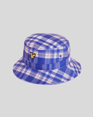 Lyle & Scott Tartan Check Bucket Hat - Blauw