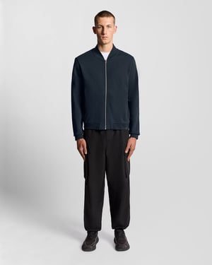 Lyle & Scott Half Raglan Mouw Jersey Bomber - Marineblauw