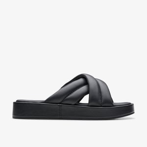 Alda Glide Zwarte Leren Sandalen