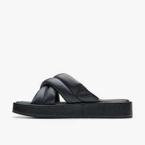 Alda Glide Zwarte Leren Sandalen