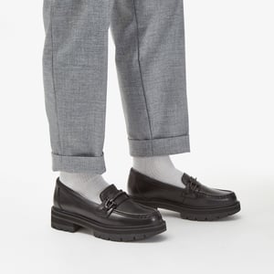 Orianna Bit Zwarte Leren Schoenen