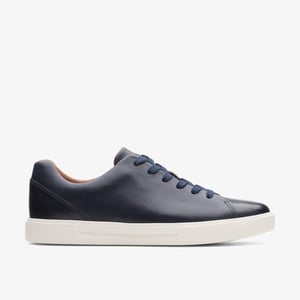 Un Costa Kant Marineblauwe Leren Sneakers