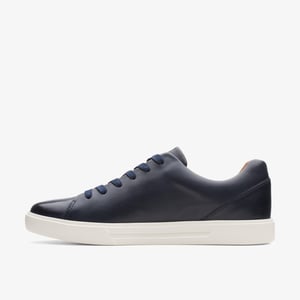 Un Costa Kant Marineblauwe Leren Sneakers