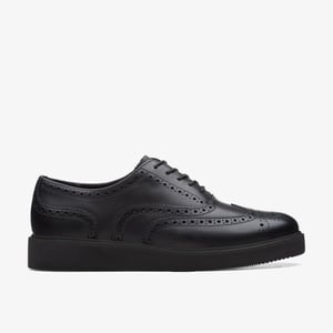 Glickly Brogue 2 Zwarte Leren Schoenen
