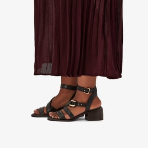 Morwyn Band Sandalen van Zwart Leer