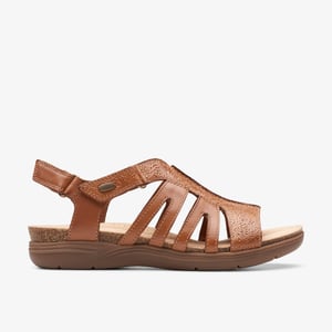 April Belle Tan Leren Sandalen