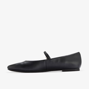 Emelina Gem Zwarte Gladde Schoenen
