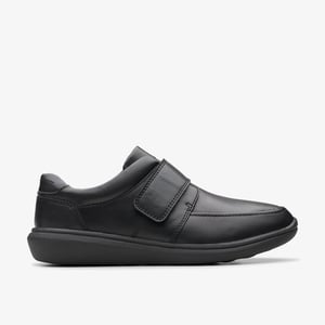 Watchet Strap Zwarte Leren Schoenen