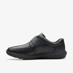 Watchet Strap Zwarte Leren Schoenen