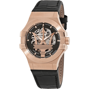Maserati R8821108025 Automatische Skeleton Wijzerplaat Herenhorloge in Roségoud en Zwart
