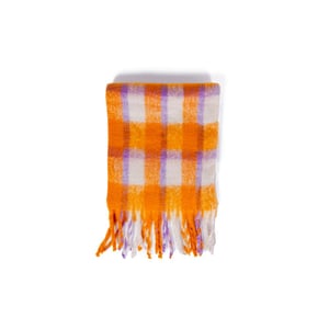 Geweven Sjaal Gingham Ruit Oranje