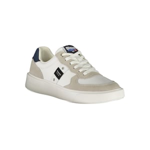 Blauer Witte Leren Heren Sneakers
