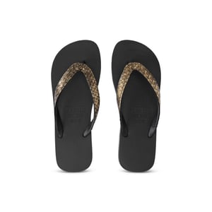Python Bronze Flip Flop Zwart