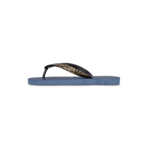 Python Bronze Flip Flop Marineblauw