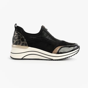 Remonte D0t08-02 Dames Voorrits Wedge Trainer Zwart