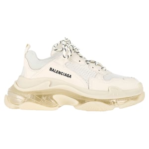 Balenciaga Triple S Helderzolen Sneakers in Crème Polyester