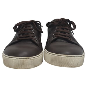 Lanvin Lage Sneakers in Bruin Leer
