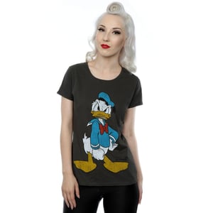 Disney Dames/Dames Donald Duck Boos Katoenen T-Shirt (Licht Grafiet)