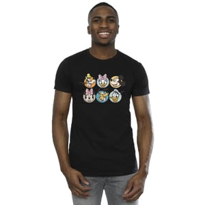 Disney Heren Mickey Mouse And Friends Gezichten T-Shirt (Zwart)