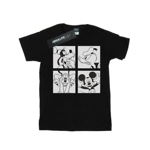 Disney Heren Mickey, Donald, Goofy en Pluto Boxed T-shirt (Zwart)