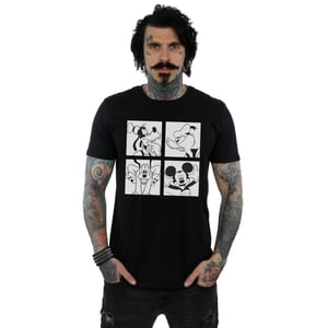 Disney Heren Mickey, Donald, Goofy en Pluto Boxed T-shirt (Zwart)