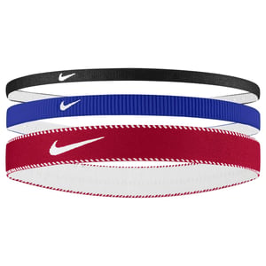 Nike Klassieke Gemengde Flexibele Hoofdband (Set van 3) (Rood/blauw/zwart)