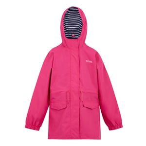 Regatta Waterdicht kinderjack Ballina Stripe (Pop/Navy/Wit)