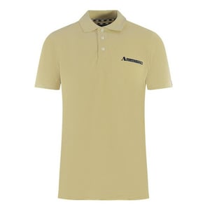 Aquascutum Heren Polo met Gekarteld Logo (Geel)