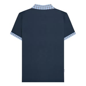 Lambretta Heren Gingham Big & Tall Polo Shirt (Marineblauw)