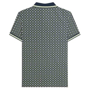 Lambretta Heren Geometrisch Big & Tall Polo Shirt (Marineblauw/Basilicum)