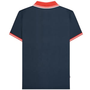 Lambretta Heren Contrast Tipped Polo Shirt (Marineblauw/Rood)