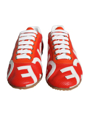Dg Sneakers Rode Leren Casual Stijl